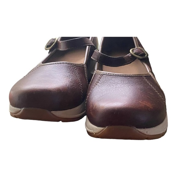 Dansko Mary Jane Clogs Slip Ons Size 40 Brown Leather Business Casual Work Shoes - Picture 12 of 12